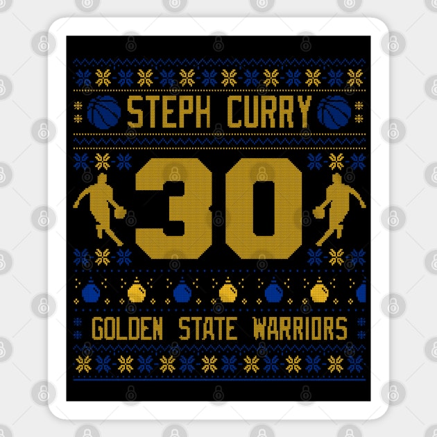 Steph Curry Ugly Sweater Pattern Sticker by mia_me